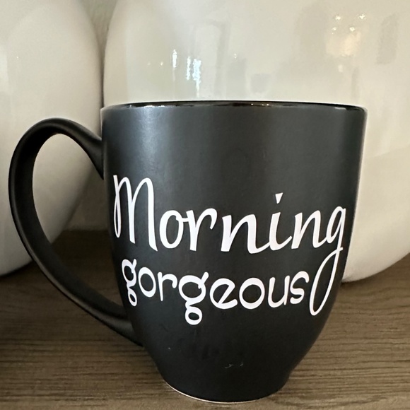 CUSTOM TEXT - DOWAN 16oz Matte Black Mug SET - White Vinyl - BRIDE GROOM WEDDING - Picture 3 of 9